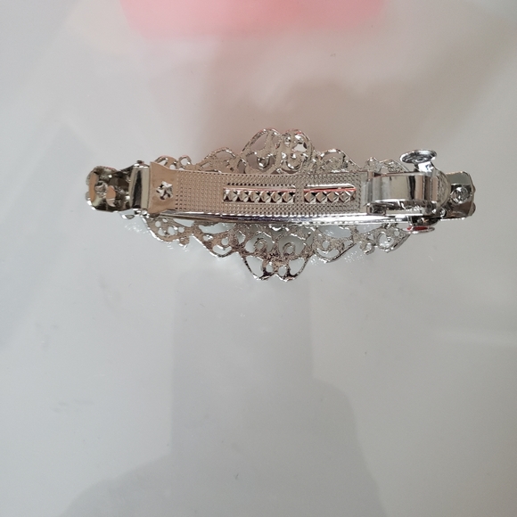 Fashion Silver Hair Clip Strong For Thick Hair Beautiful Design Wedding Gala - Picture 5 of 6